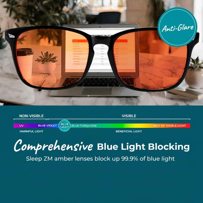Anti Eye Strain Protection Blue Light Blocking Glasses for Women + Men = Better Sleep