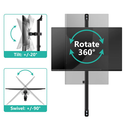 Wall Mounted Dual Stacked Monitor Mount for 17-38 Inch - 2 Screens 22lbs each