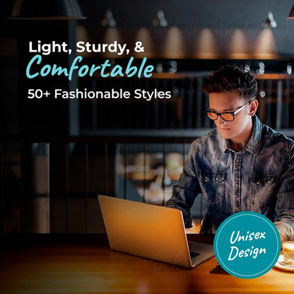 Anti Eye Strain Protection Blue Light Blocking Glasses for Women + Men = Better Sleep