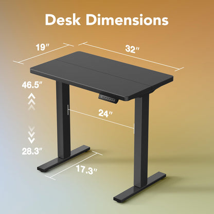 32" Small Electric Standing Desk with Adjustable Height