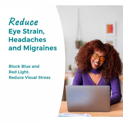 Anti Eye Strain Protection Blue Light Blocking Glasses for Women + Men = Better Sleep