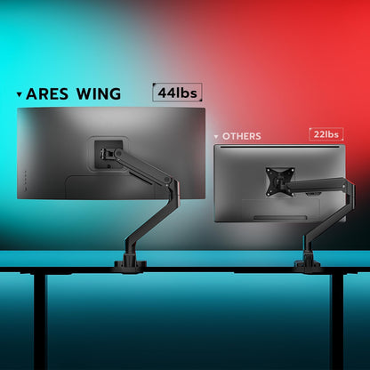 ARES WING Ultrawide Monitor Arm for 17 to 49 Inch Heavy Duty Curved Screens