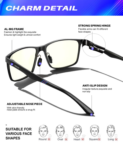 Blue Light Eyestrain Relieving Glasses for Men/Women