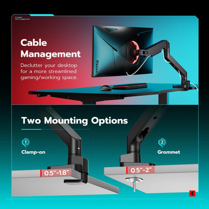 ARES WING Ultrawide Monitor Arm for 17 to 49 Inch Heavy Duty Curved Screens