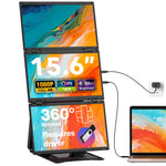 Quad Laptop Screen Extender, 15.6" FHD 1080P Triple Monitor, Combine into One 30" Screen