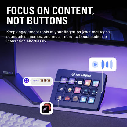 Stream Deck MK.2 – Studio Controller, 15 macro keys, trigger actions in apps and software