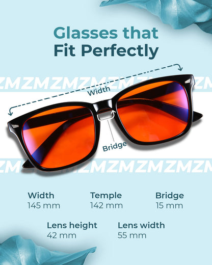 Anti Eye Strain Protection Blue Light Blocking Glasses for Women + Men = Better Sleep