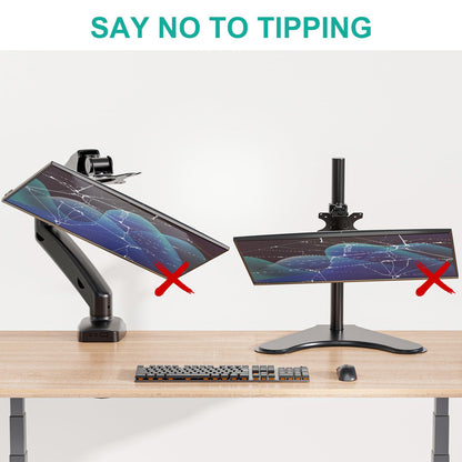 Wall Mounted Dual Stacked Monitor Mount for 17-38 Inch - 2 Screens 22lbs each