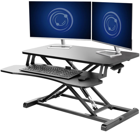 32 inch Desk Converter with Height Adjustable Sit to Stand Riser