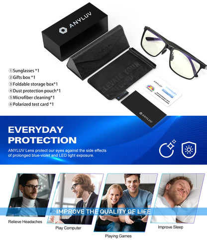 Blue Light Eyestrain Relieving Glasses for Men/Women